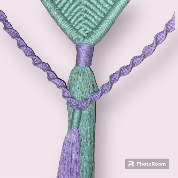 Mermaid Tail Dreams Custom Hand Crafted Macrame Hanging Wall Art Decor - Picture 6 of 10